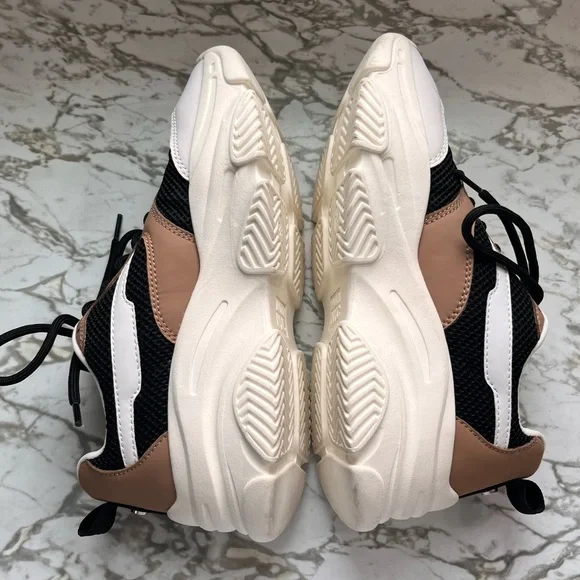 Madden NYC Women's Dad Lace Up Sneakers in Black and Tan - Picture 5 of 9